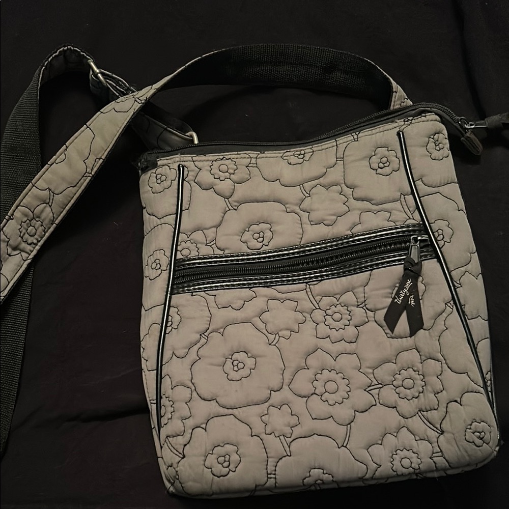 Vera Bradley Gray Elegant Floral Crossbody Bag